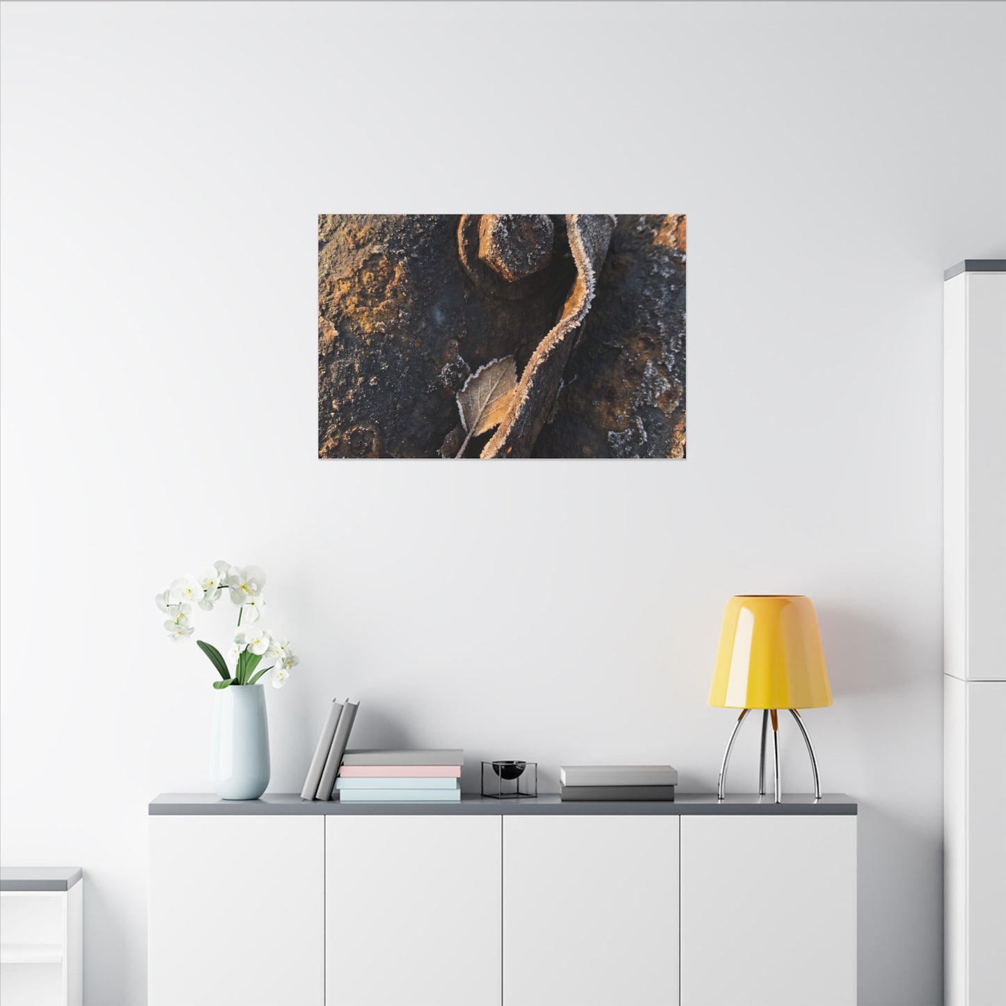 Moody Rust Patina Canvas Art - Moody Minimal Dark Japandi