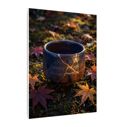 Kanso Moonlit Garden Canvas Art - Kintsugi Gold Repair