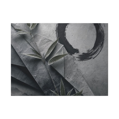 Winter Paper Fold Enso Canvas Art | Serene Decor