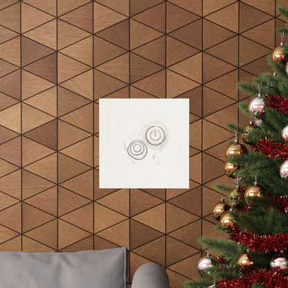 River Stones Minimal Line Wall Art Print | Neutral Japandi Art