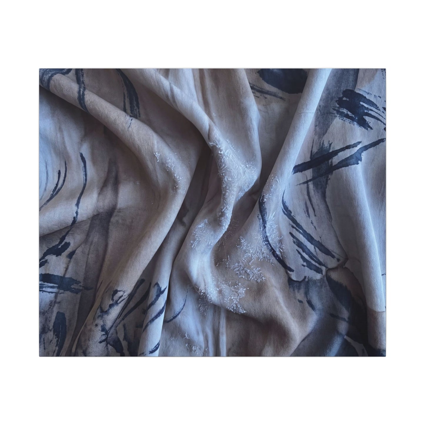 Silk Drape Winter Canvas Art | Japandi Earthy Design