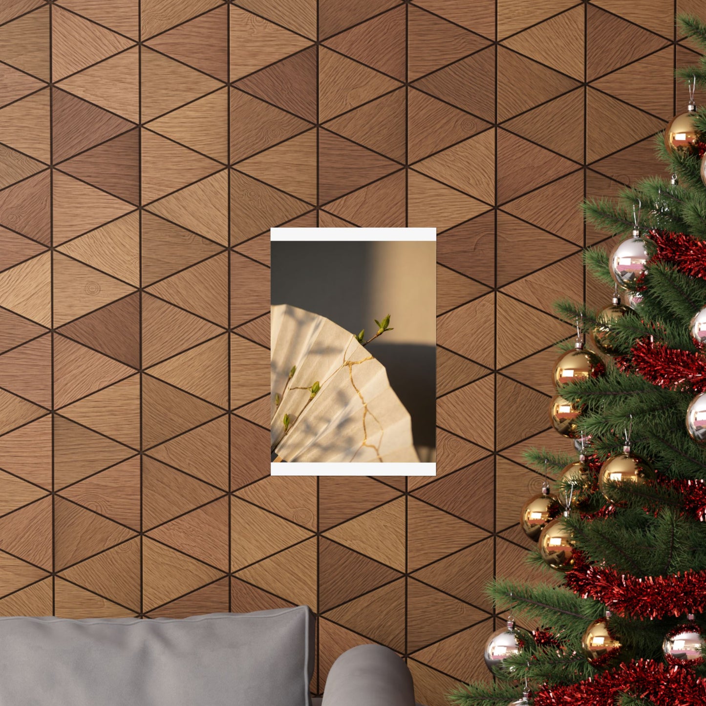 Ma Paper Fold Wall Art Print - Kintsugi Gold Vein