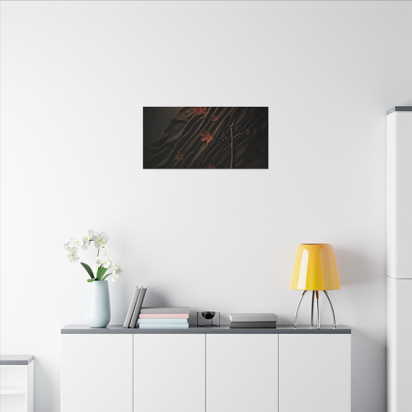 Autumn Silk Drape Moody Minimal Canvas Art | Moody Decor