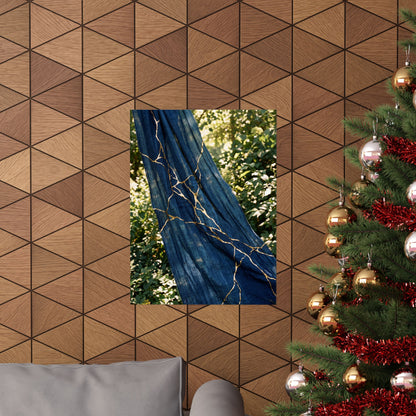 Silk Drape Wall Art Print | Summer Kintsugi Gold Repair Art