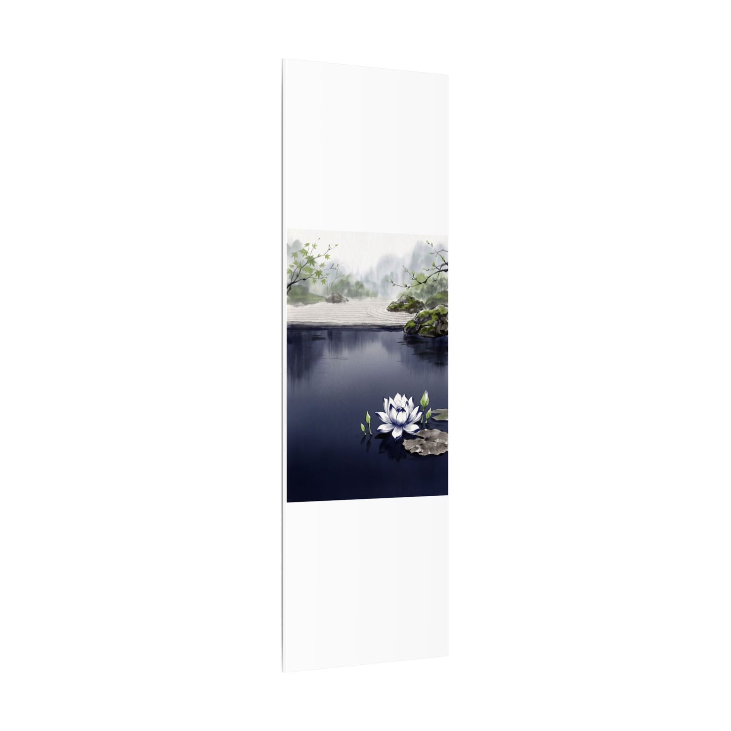 Lotus Flower Karesansui Canvas Art | Tranquil Zen Art