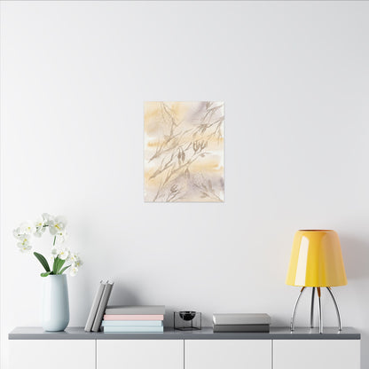 Shadow Play Winter Canvas Art | Japandi Warm Design