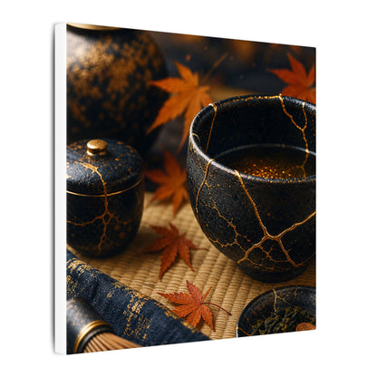 Seijaku Tea Ceremony Canvas Art - Kintsugi Gold Repair