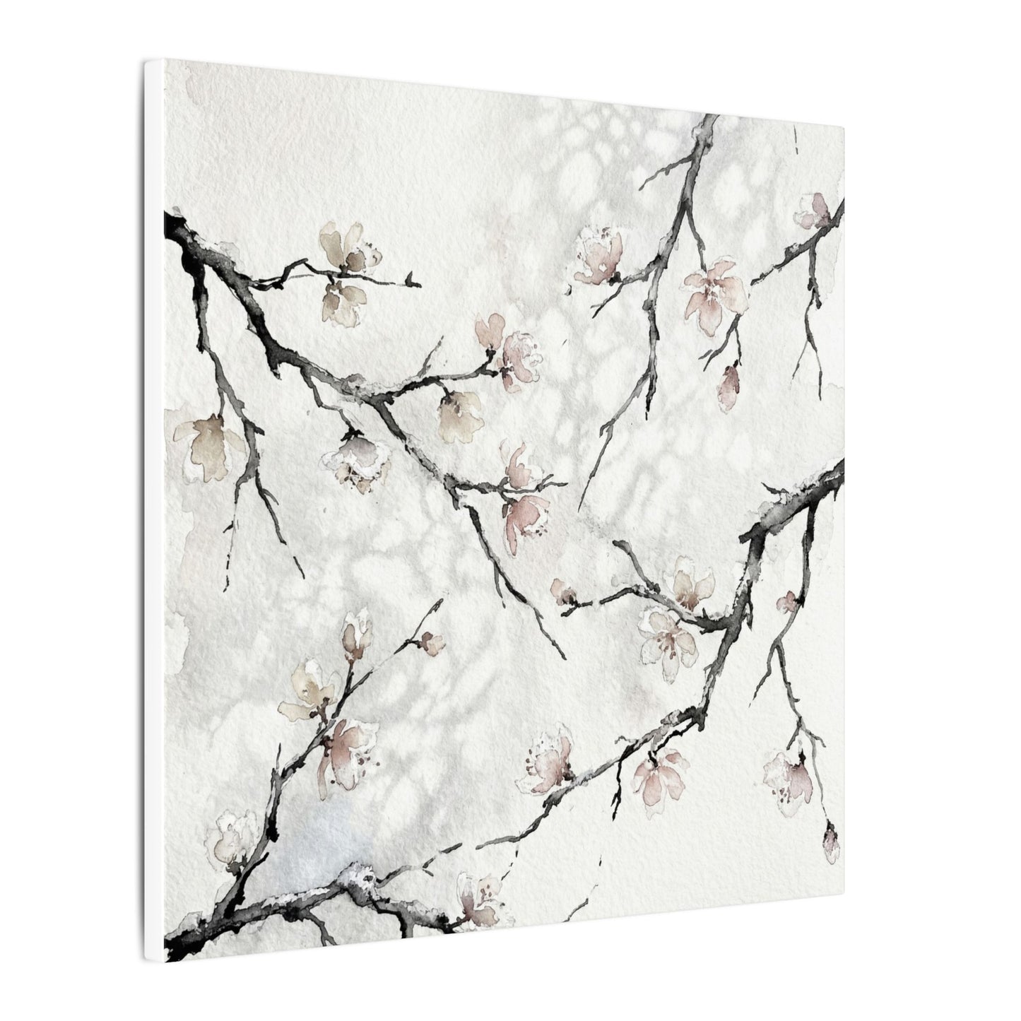 Cherry Blossom Canvas Art | Winter Japandi Watercolor Art