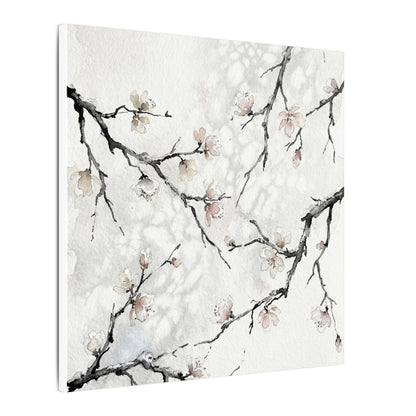 Cherry Blossom Canvas Art | Winter Japandi Watercolor Art