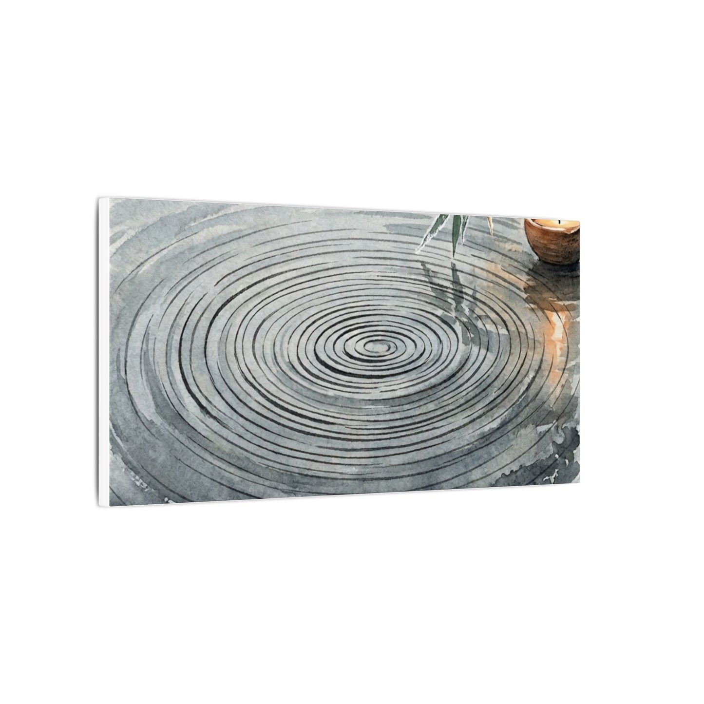 Water Ripple Sumi E Canvas Art | Calm Zen Art
