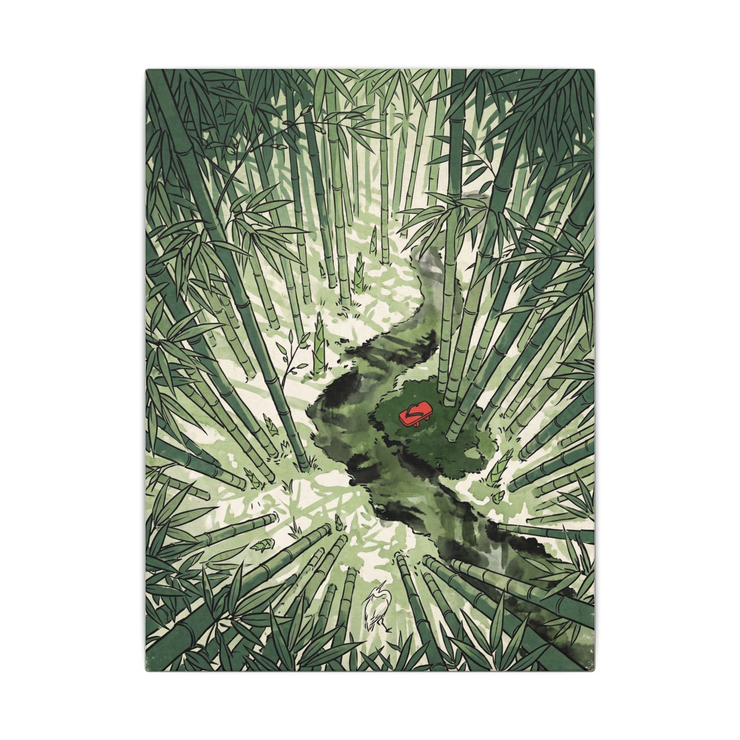 Peaceful Bamboo Grove Canvas Art - Ukiyo E Inspired Zen