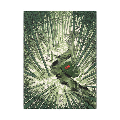 Peaceful Bamboo Grove Canvas Art - Ukiyo E Inspired Zen