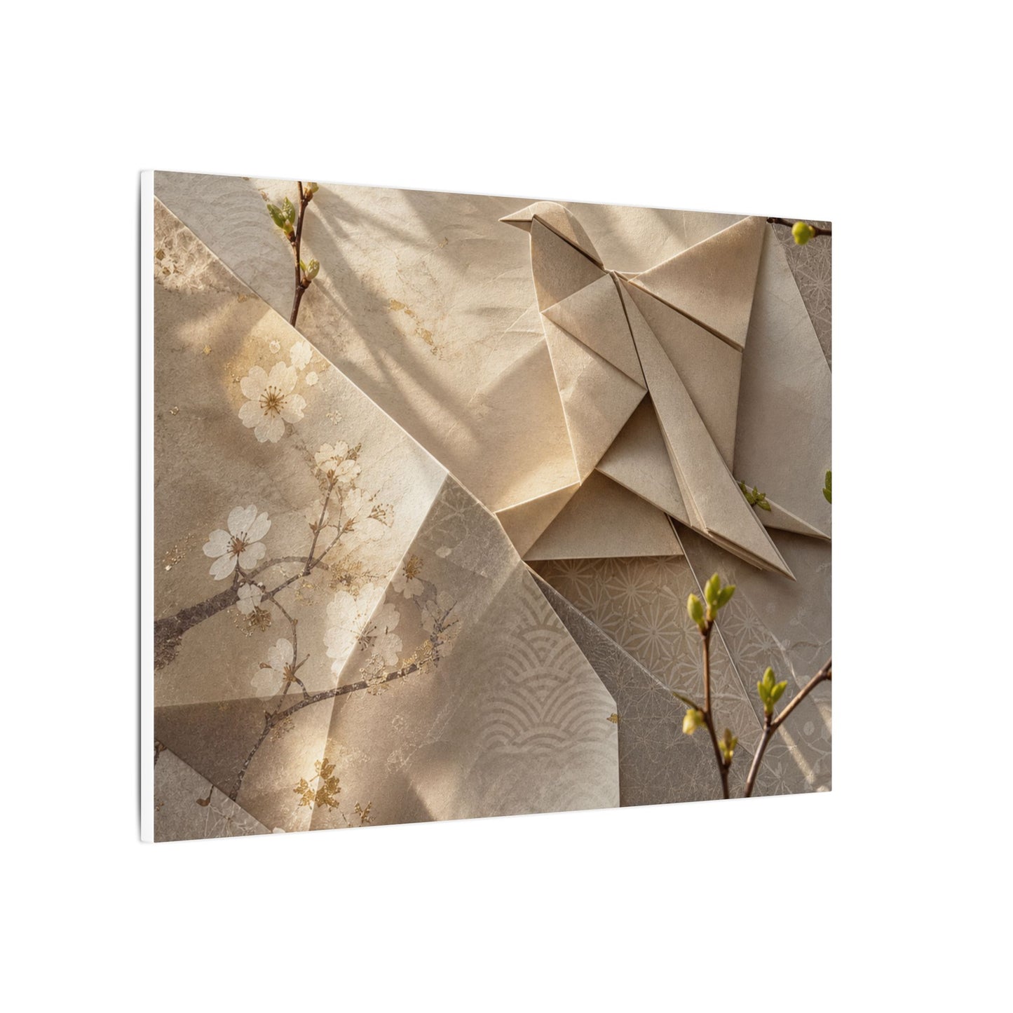 Golden Hour Paper Fold Canvas Art - Japandi Fukinsei