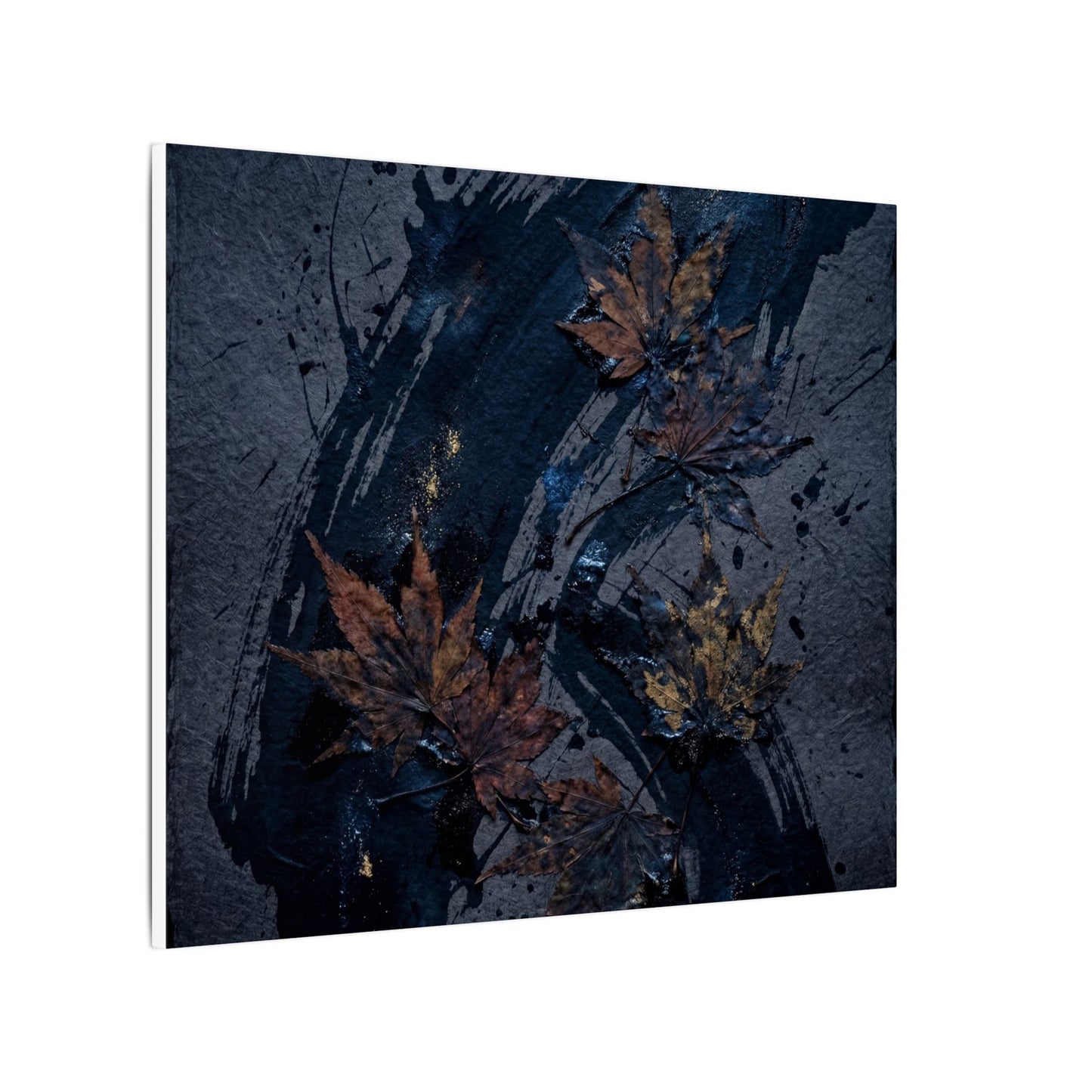 Sophisticated Ink Brushstroke Canvas Art - Dark Texture Dark Japandi