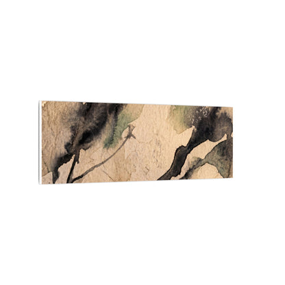 Japandi Shadow Play in Golden Hour | Watercolor Canvas Art