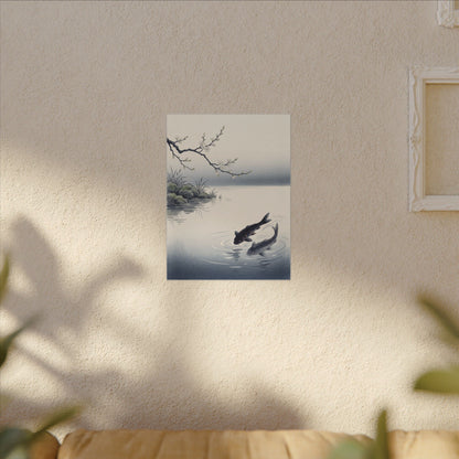 Ma Koi Pond Canvas Art - Zen Ukiyo E Inspired