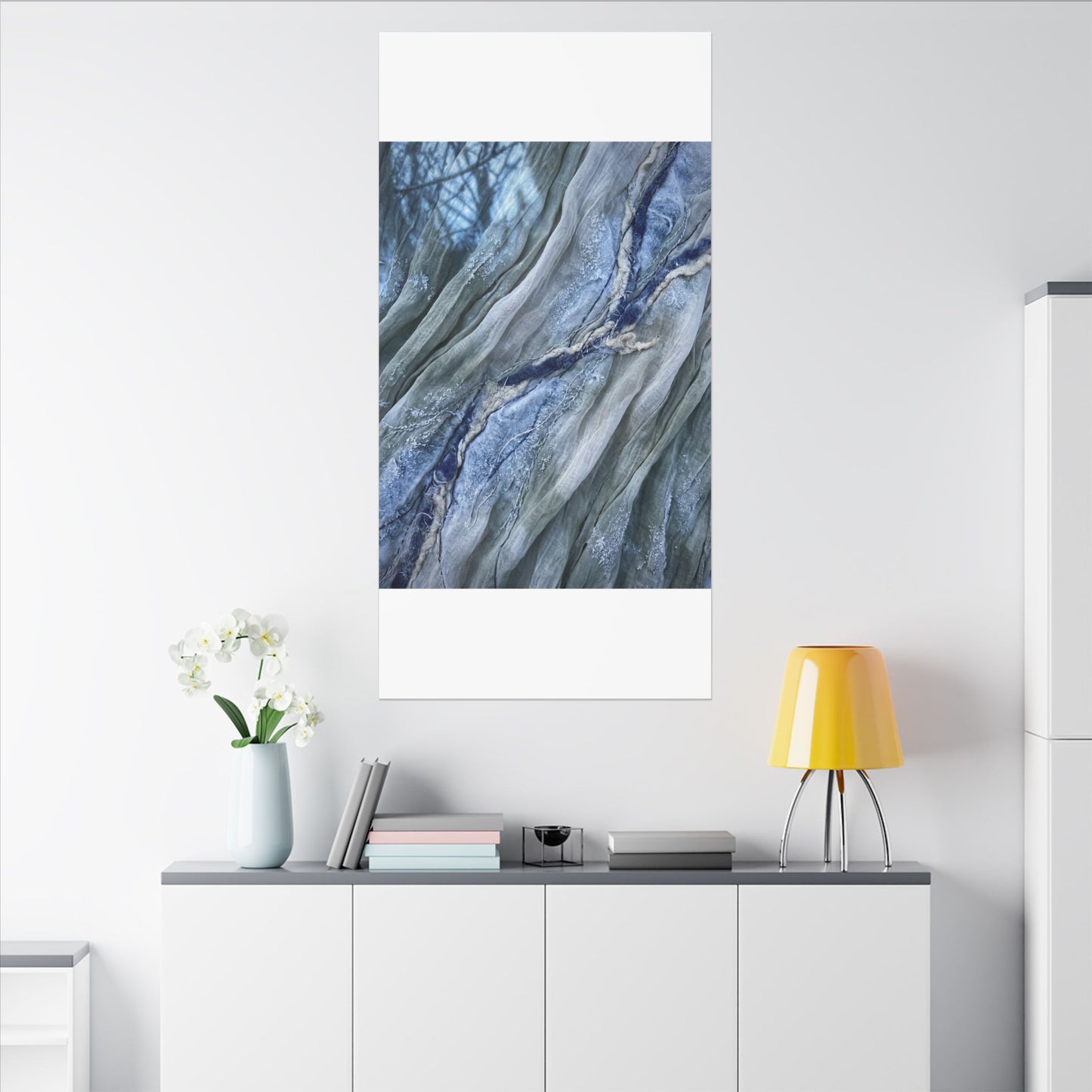 Moonlight Silk Drape Canvas Art - Japandi Mono No Aware