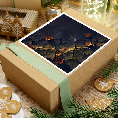 Golden Hour Cracked Earth Sticker - Dark Japandi Seijaku Art Print