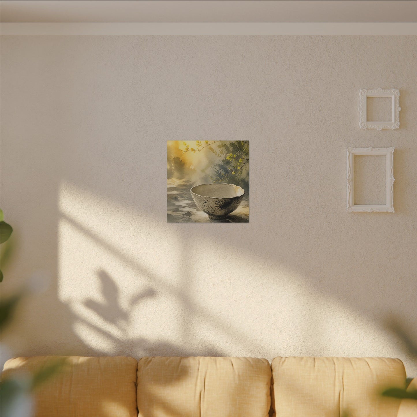 Cozy Ceramic Bowl Canvas Art - Watercolor Japandi