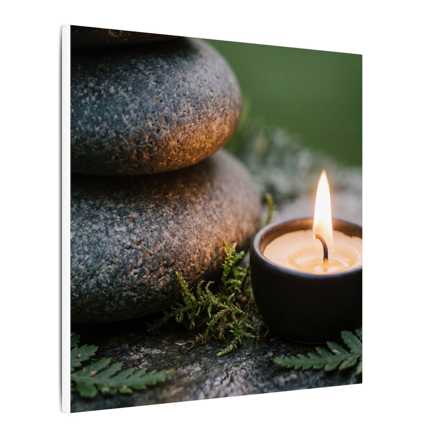 Warm River Stones Canvas Art - Japanese Pattern Japandi