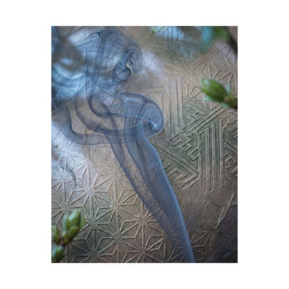 Kanso Incense Smoke Wall Art Print - Japandi Japanese Pattern