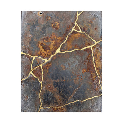 Kintsugi Rust Patina in Overcast | Gold Repair Wall Art Print