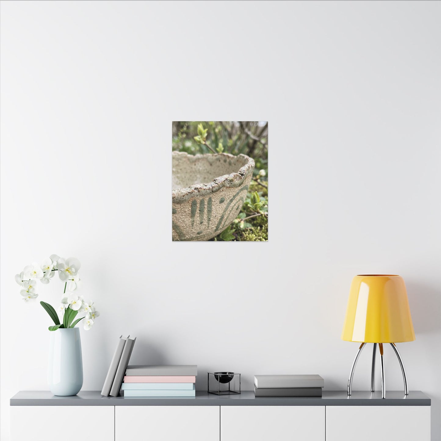 Elegant Ceramic Bowl Canvas Art - Japanese Pattern Japandi