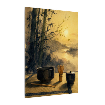 Tea Ceremony Sumi E Canvas Art | Contemplative Zen Art
