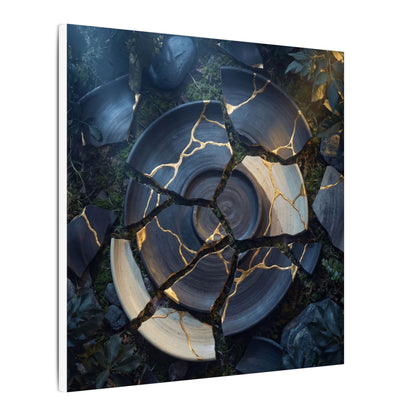 Resilient Broken Pottery Canvas Art - Gold Vein Kintsugi