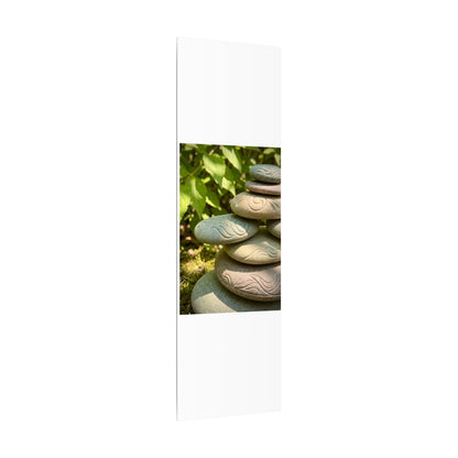 River Stones Summer Canvas Art | Japandi Earthy Design