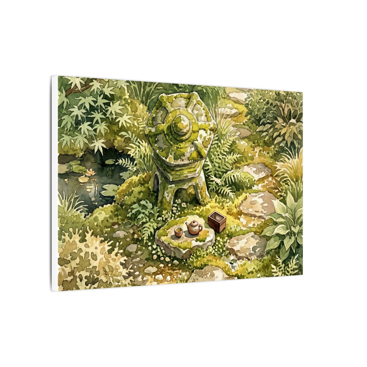Datsuzoku Stone Lantern Canvas Art - Japandi Watercolor