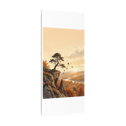 Pine Tree Autumn Canvas Art | Japandi Warm Design