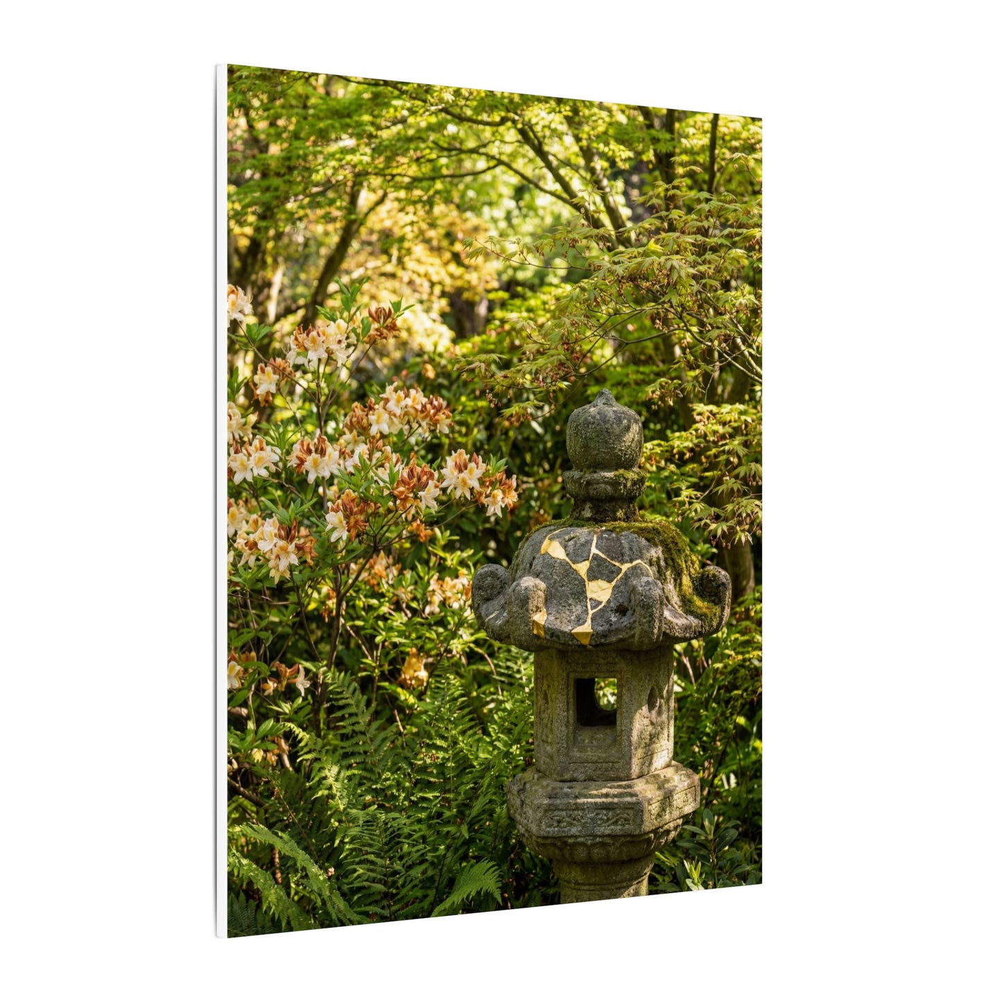 Spring Stone Lantern Gold Repair Canvas Art | Beautiful Decor