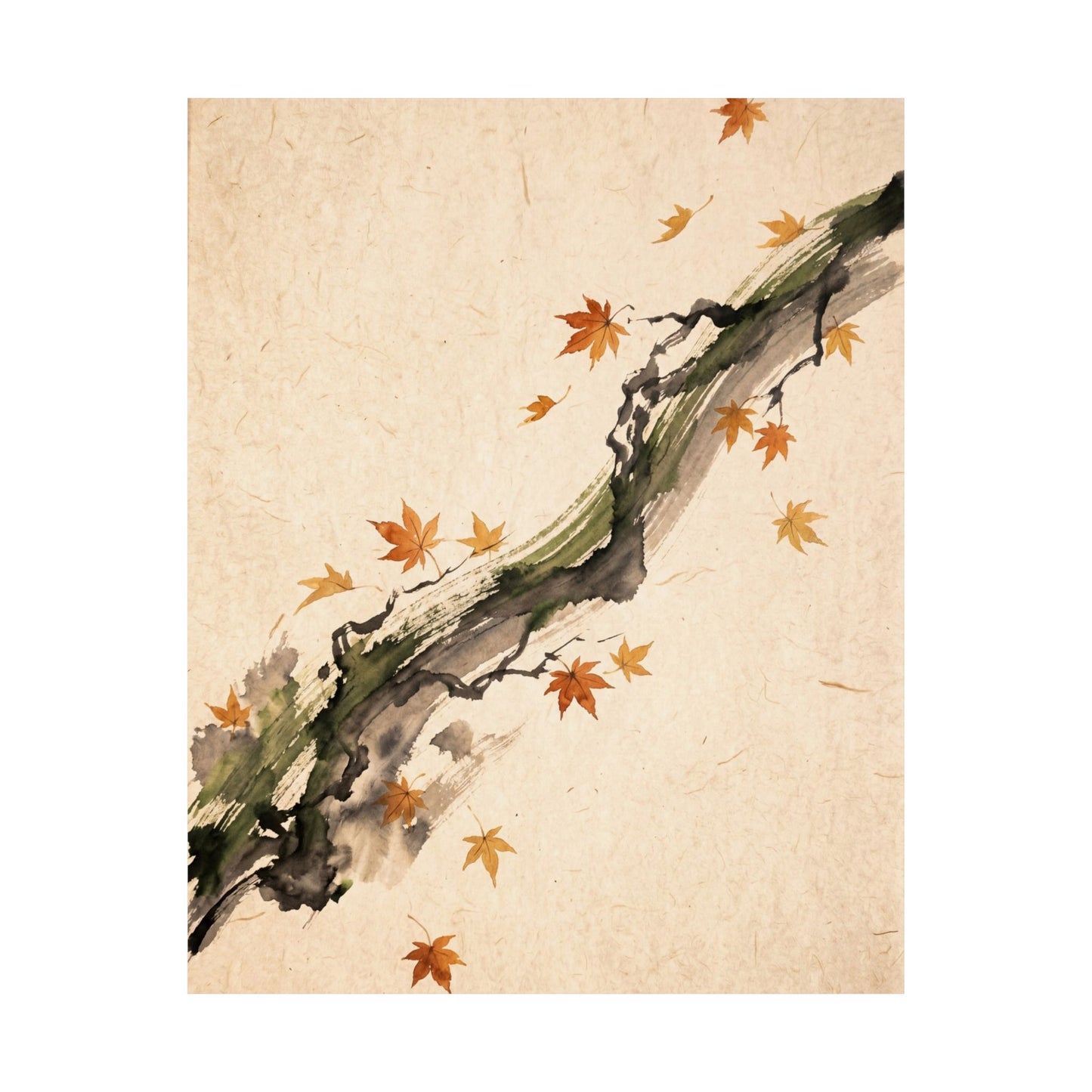 Ma Ink Brushstroke Wall Art Print - Zen Ukiyo E Inspired