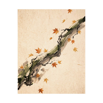 Ma Ink Brushstroke Wall Art Print - Zen Ukiyo E Inspired