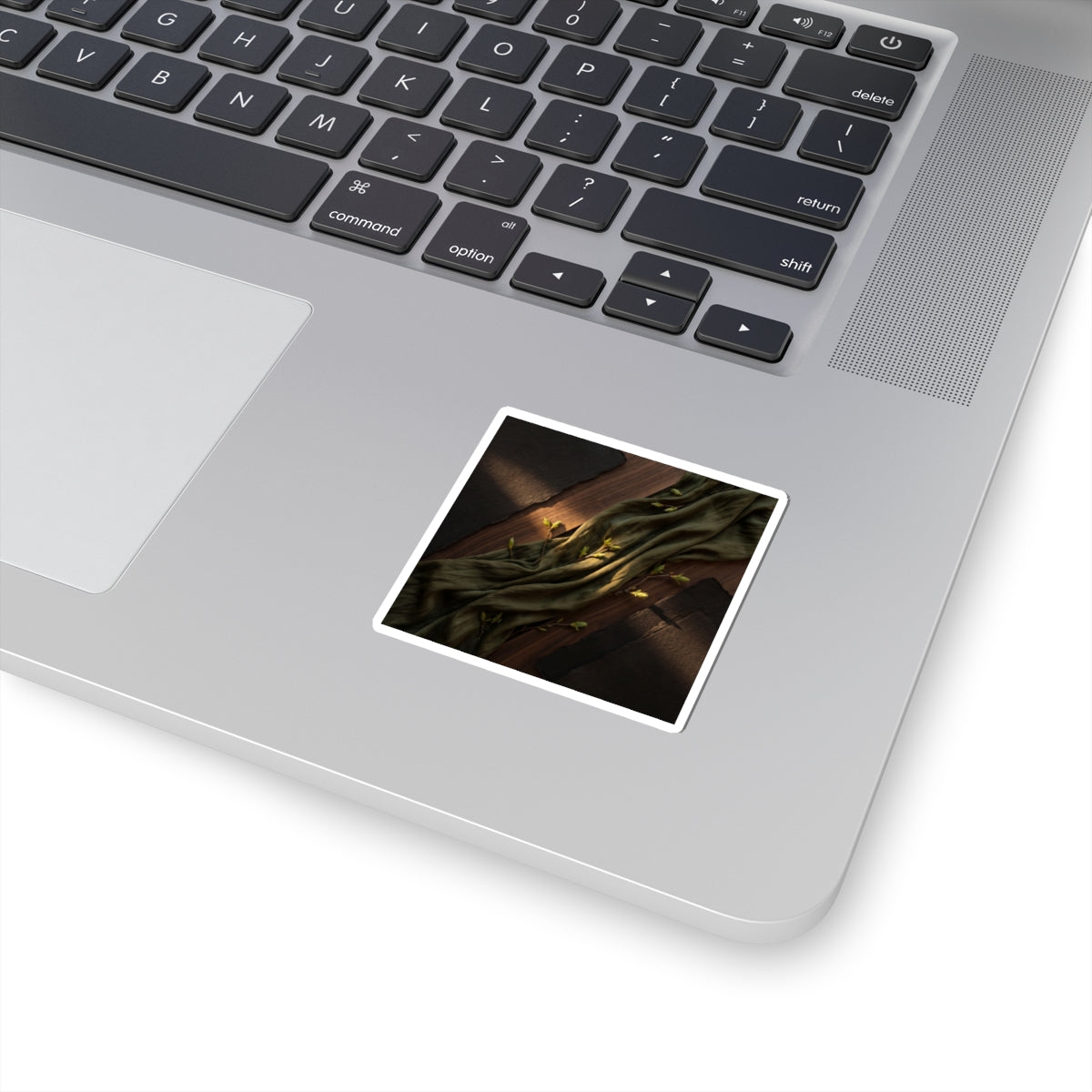 Silk Drape Dark Texture Sticker | Sophisticated Dark Japandi Art
