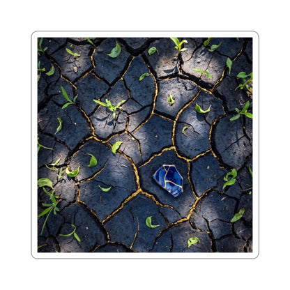 Dappled Cracked Earth Sticker - Dark Japandi Datsuzoku Art Print