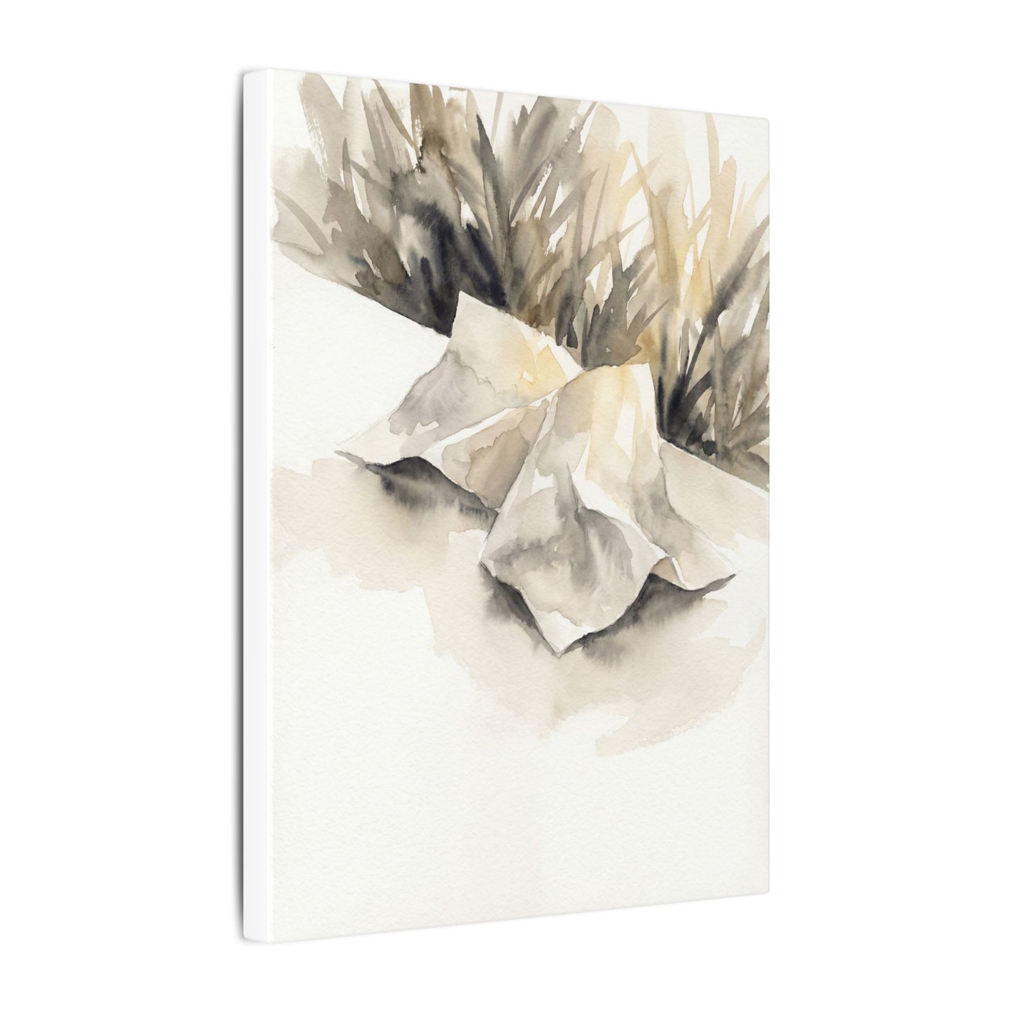 Paper Fold Watercolor Canvas Art | Warm Japandi Art