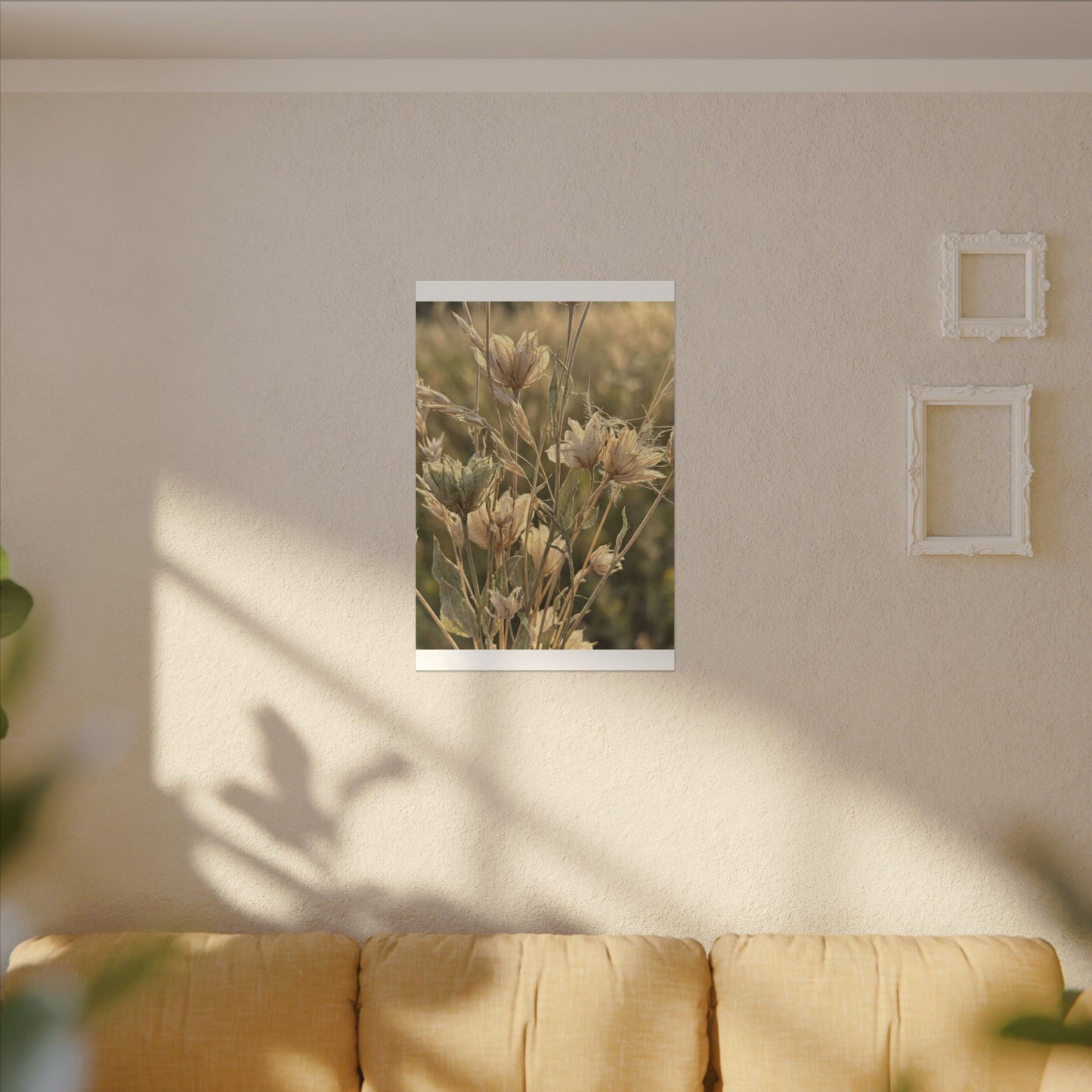 Summer Dried Flowers Minimal Line Canvas Art | Cozy Decor