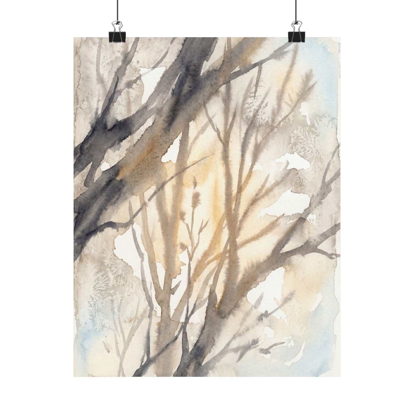 Ma Shadow Play Wall Art Print - Japandi Watercolor