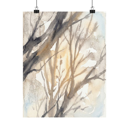 Ma Shadow Play Wall Art Print - Japandi Watercolor