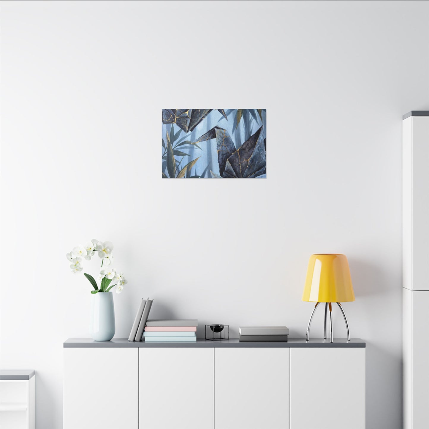 Paper Fold Canvas Art | Summer Kintsugi Crackle Gold Art