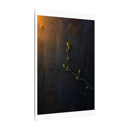 Dark Japandi Rust Patina in Golden Hour | Moody Minimal Canvas Art