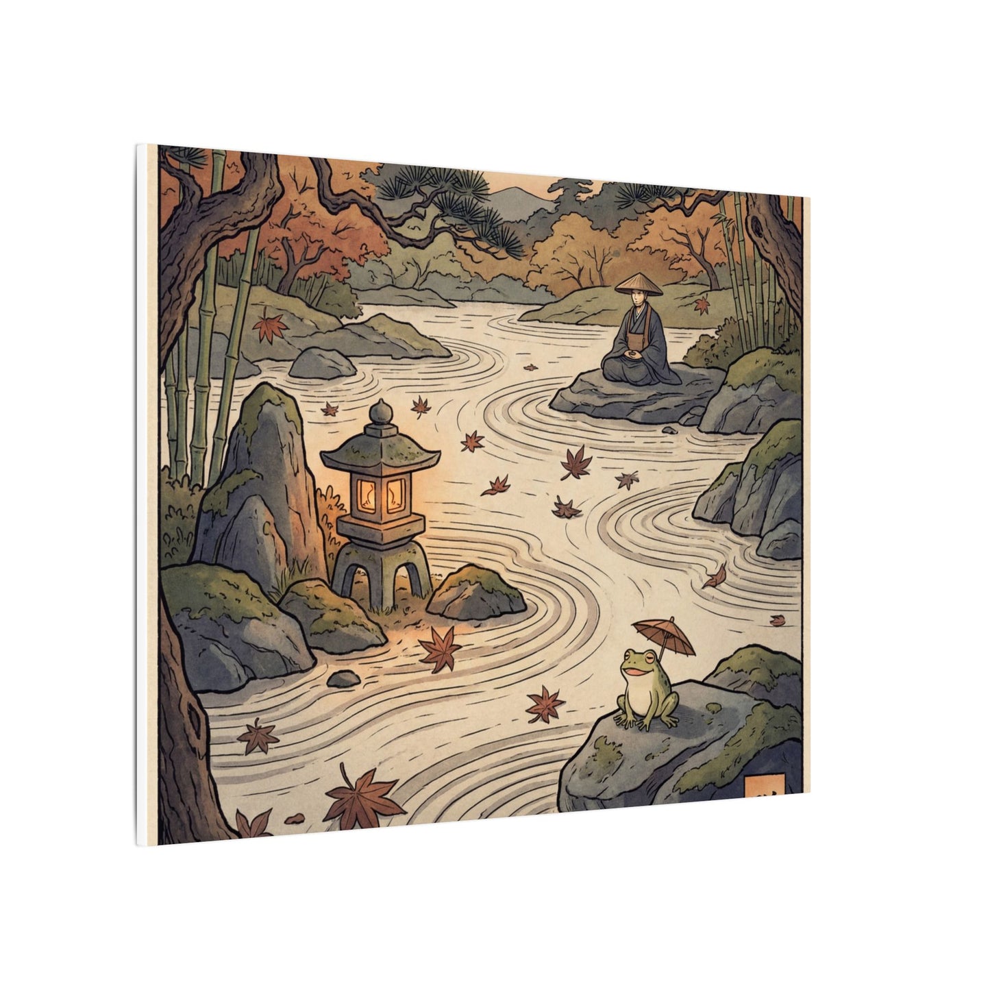 Rock Garden Autumn Canvas Art | Zen Serene Design