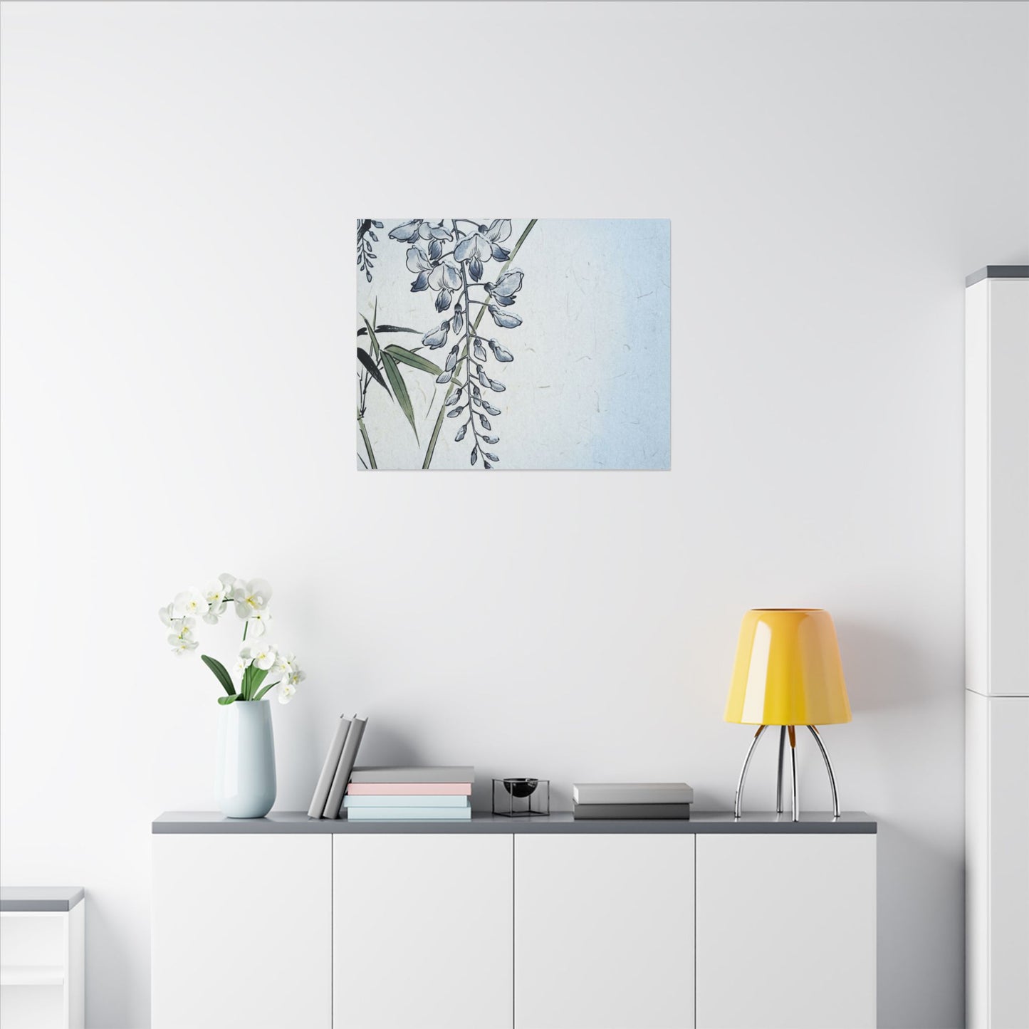 Zen Wisteria in Moonlight | Ukiyo E Inspired Canvas Art