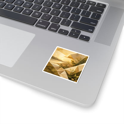 Japandi Paper Fold in Golden Hour | Watercolor Sticker