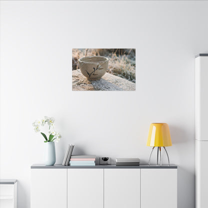 Golden Hour Ceramic Bowl Canvas Art - Japandi Ma