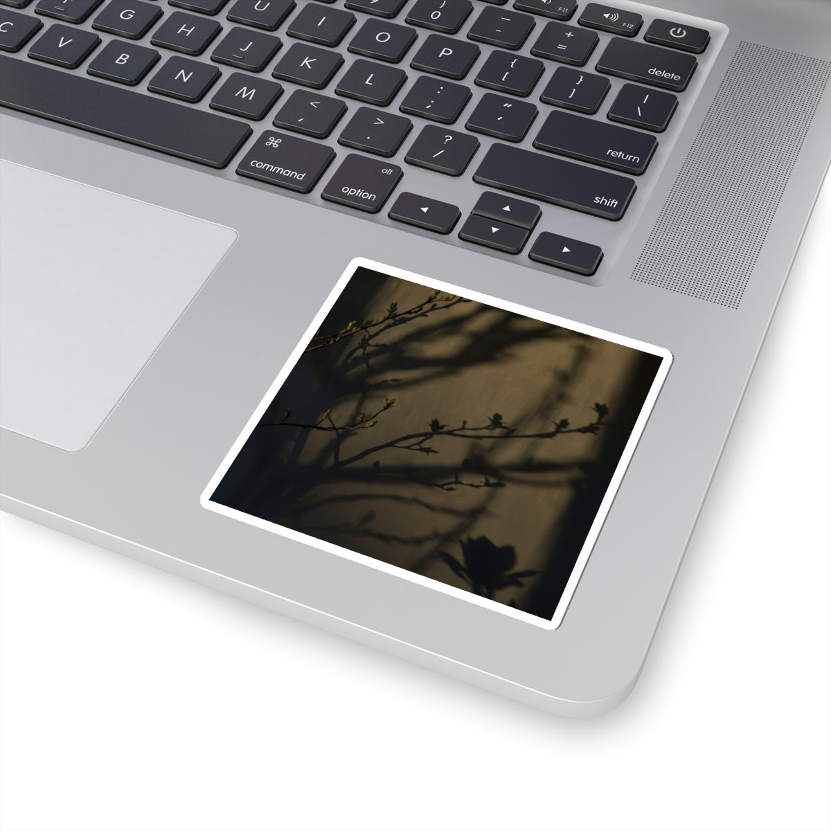 Shadow Play Sticker | Spring Dark Japandi Charcoal Ink Art
