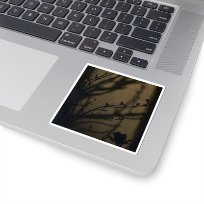 Shadow Play Sticker | Spring Dark Japandi Charcoal Ink Art