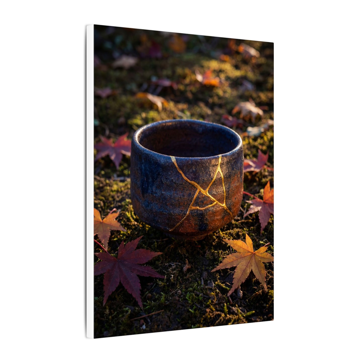 Kanso Moonlit Garden Canvas Art - Kintsugi Gold Repair